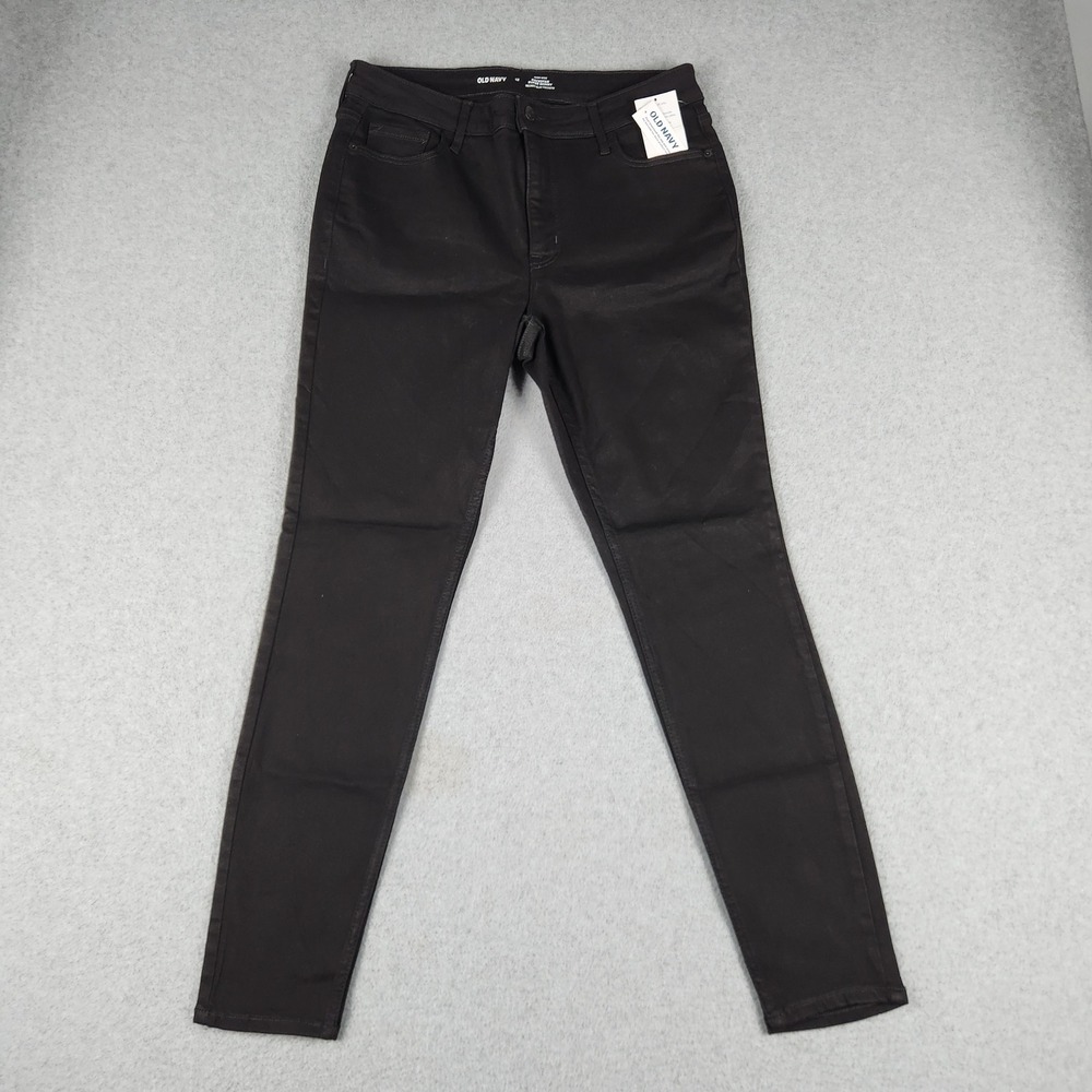 Old Navy Rockstar Super Skinny High Rise Jeans Women 12 Black Secret Slim Pocket